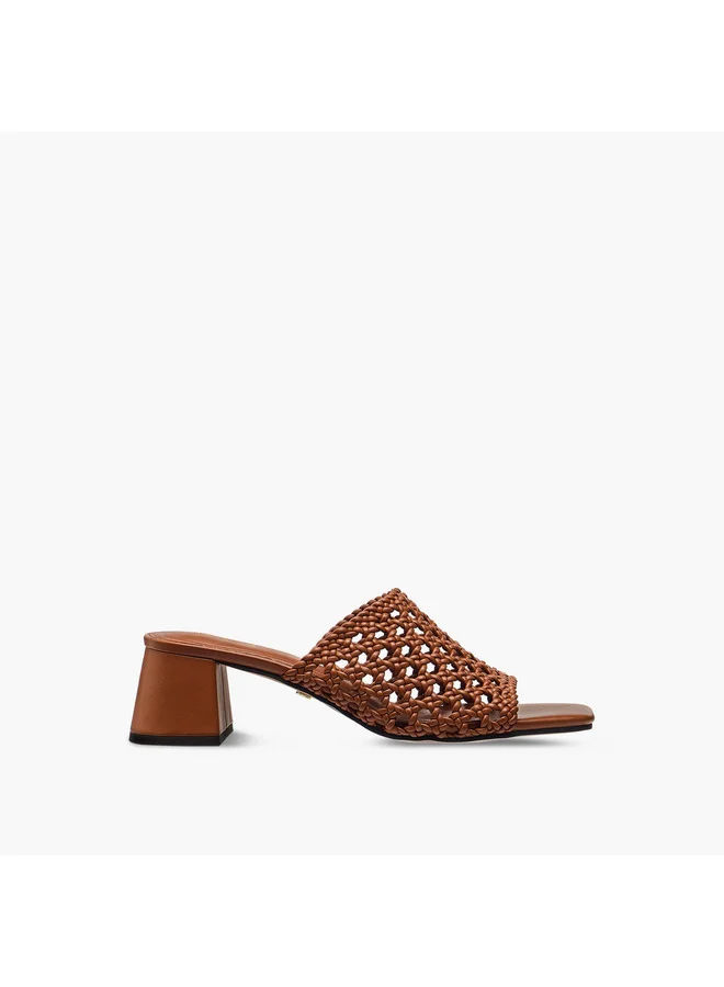 Celeste Women's Cutout Detail Slip-On Sandals with Block Heel