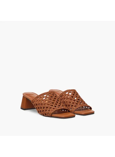 Celeste Women's Cutout Detail Slip-On Sandals with Block Heel