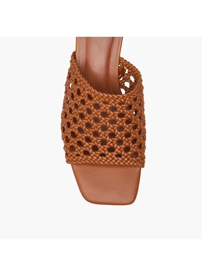 Celeste Women's Cutout Detail Slip-On Sandals with Block Heel