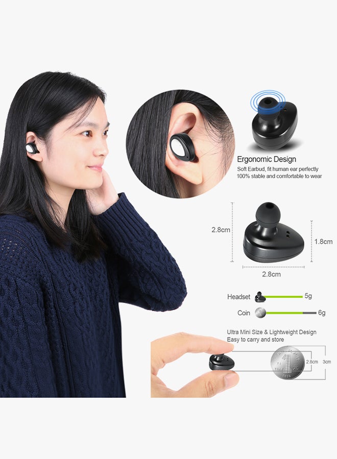 docooler In Ear Wireless Bluetooth Headset Black/Silver - Image 4