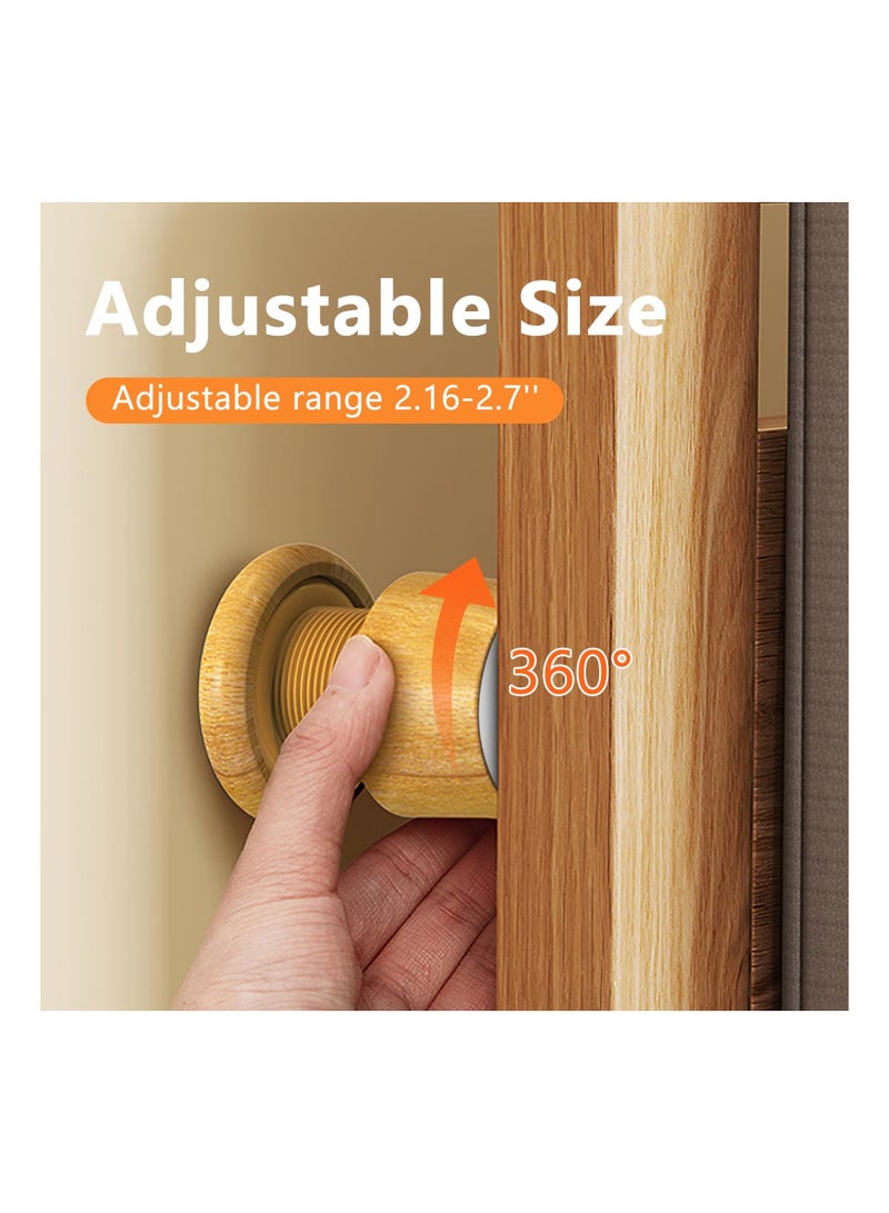 KASTWAVE Wood Adjustable Furniture Bed Risers, 2.16-2.71 Inch Self-Adhesive Durable Anti Slip Round Couch Risers for Bed, Washing Machine, Sofa, Desk and Chair Legs, 4Pcs - Image 3