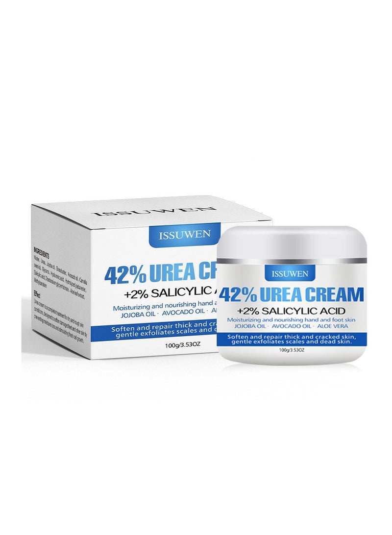 ISSUWEN Urea Cream 42%, Anti-Crack Moisturizing Cream for Hands and Feet 100g - Image 1