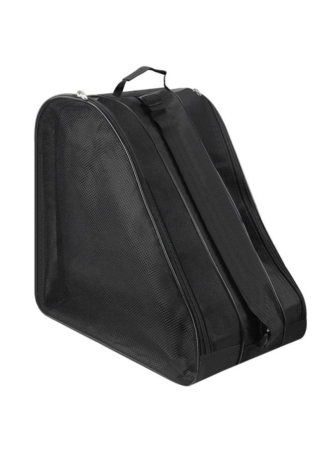Generic Private Skating Roller Skate Bag Large Capacity Children's Roller Skates Thickened Single Double Shoulder Storage Backpack-Color:Black-Capacity:20-35L  - Image 1