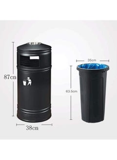 LACOT GENERAL TRADING LLC Ashtray Outdoor Garbage Bin | 60L | Black  - Image 3