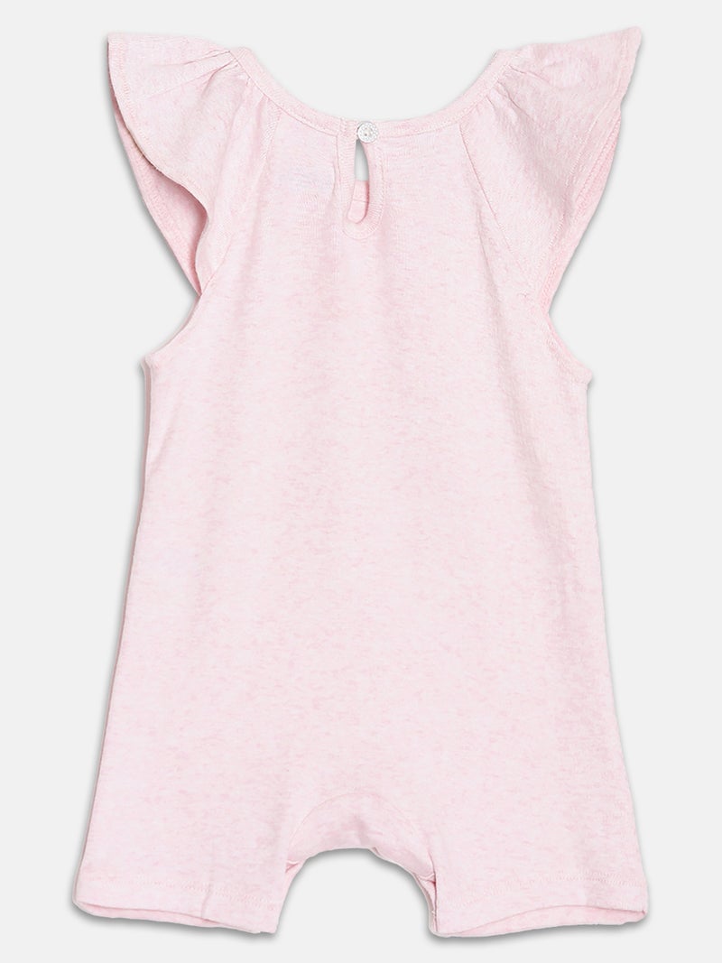 Broon Infant Girls Pink and White Printed Organic Cotton Rompers Pack of 2 - Image 4