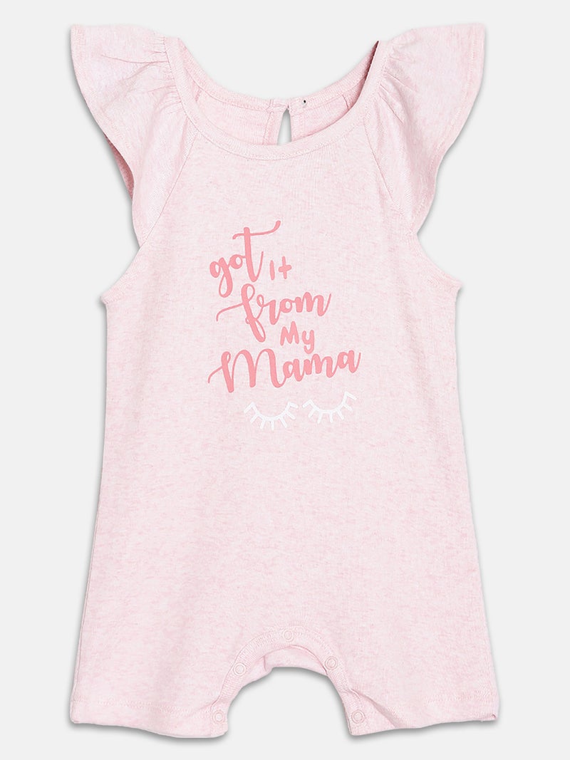 Broon Infant Girls Pink and White Printed Organic Cotton Rompers Pack of 2 - Image 2