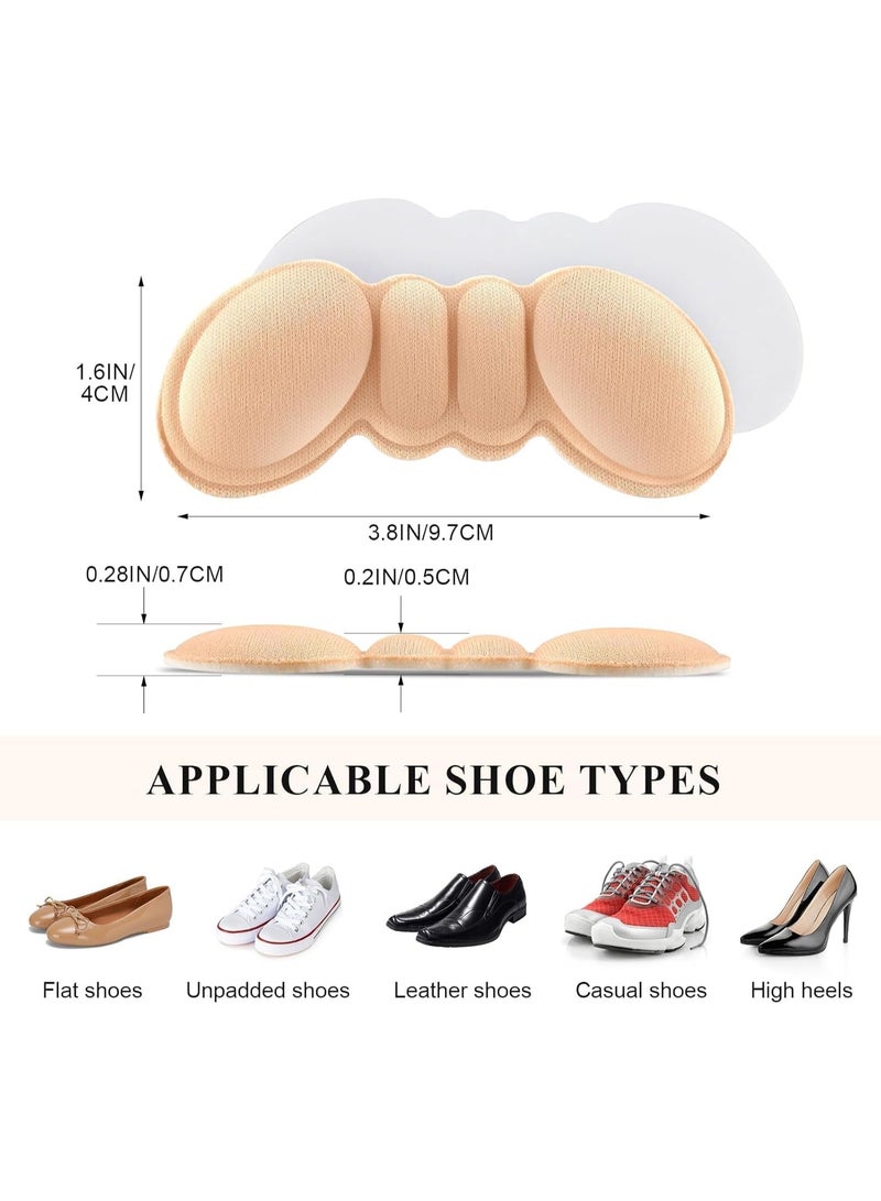 Heel Cushion Pads, 6 Pairs Heel Shoe Grips Liner Self-Adhesive Shoe Insoles Foot Care Protector (Black and Skin Color) - Image 2