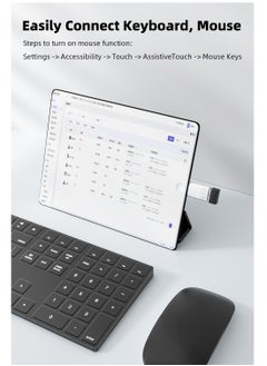 SYOSI USB C/USB 3.0 Female to Lightning Male OTG Adapter, Fit for iPhone/iPad, Support Connect Card Reader, U Disk, USB Flash Drive, Keyboard, Mouse, Lavalier Microphone, Digital Headphone (2 Pack)  - Image 3