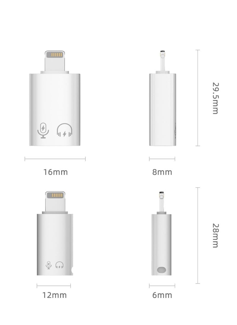 USB C/USB 3.0 Female to Lightning Male OTG Adapter, Fit for iPhone/iPad, Support Connect Card Reader, U Disk, USB Flash Drive, Keyboard, Mouse, Lavalier Microphone, Digital Headphone (2 Pack)