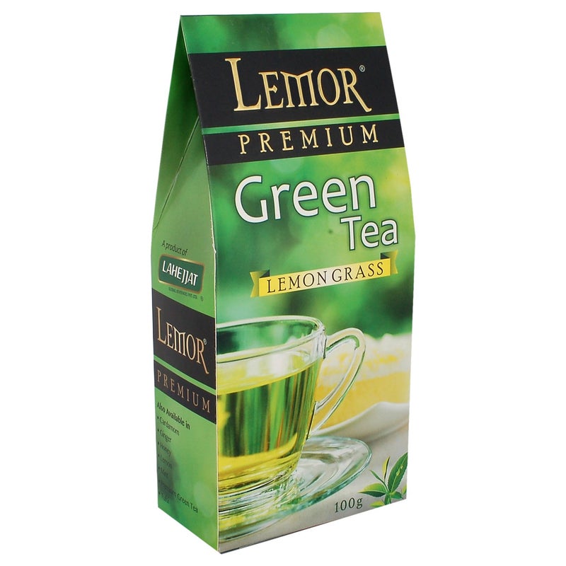 Lemor Lemon Grass Flavored Green Tea (100 gm) Pack of 2 for Healthy Indian Beverage - Image 3