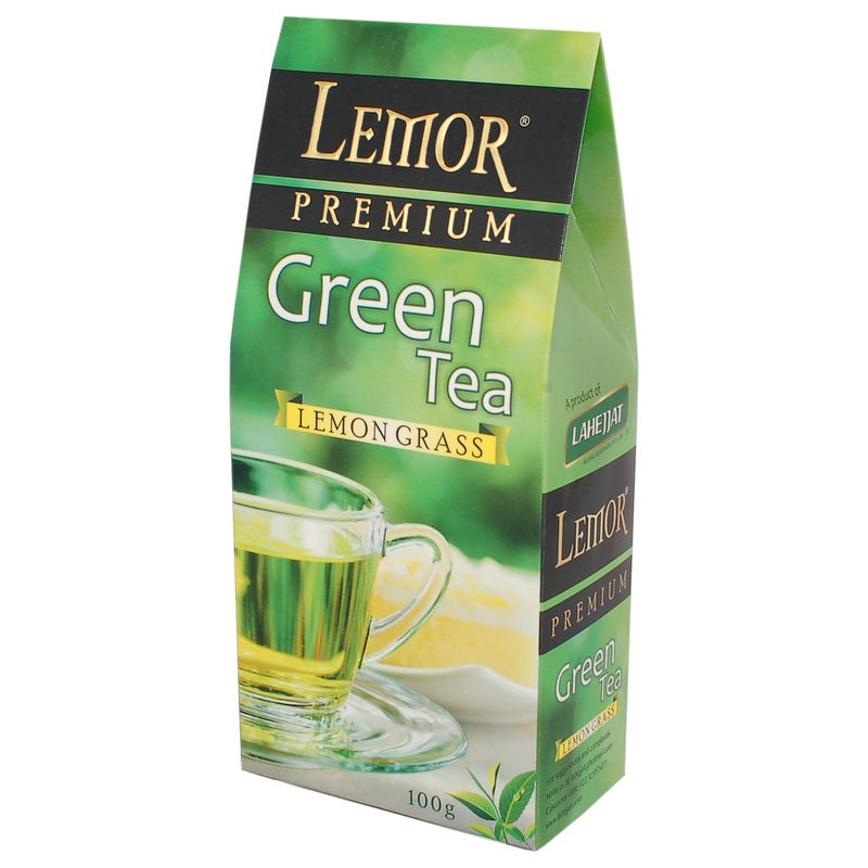 Lemor Lemon Grass Flavored Green Tea (100 gm) Pack of 2 for Healthy Indian Beverage - Image 2