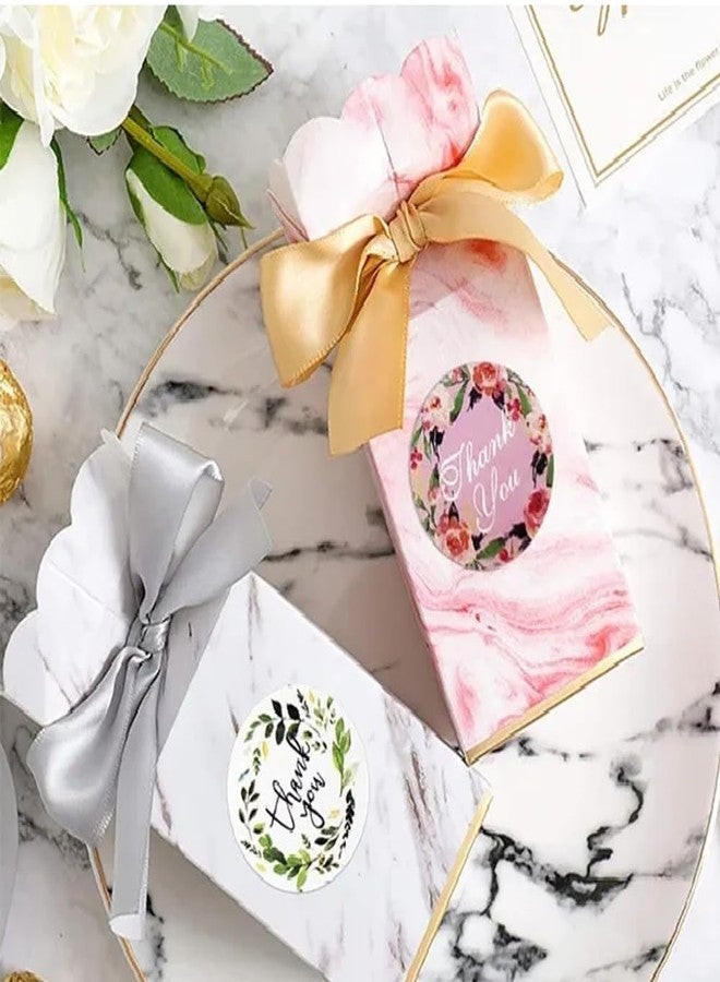 Newvent 500 Pcs Thank You Sticker Roll | Colourful Printed Floral Design Small Bussiness Sticker (Pack of 1 Roll) - Image 2