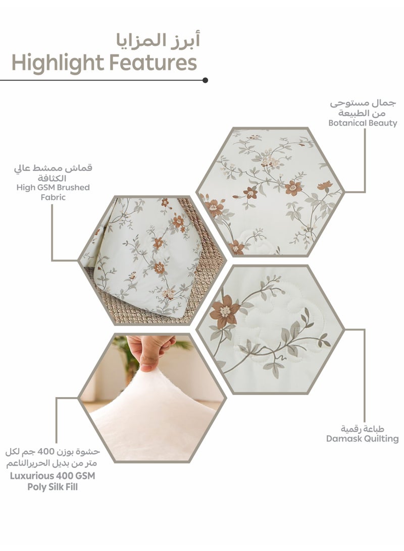 Doona Printed 6-Pcs King Comforter Bedding Set Fits 200x200cm -Includes Comforter, Fitted Sheet, Pillow Shams & Pillowcases – Soft Microfiber Fabric with Soft 350 GSm Filling - Image 5