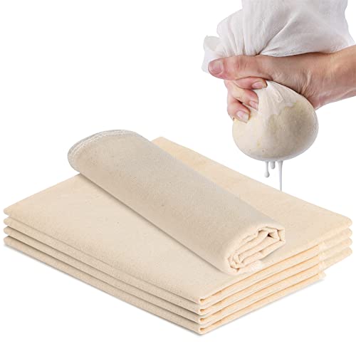 CUNQN Cheesecloth 50x50CM Cheese Cloths Unbleached Cheese Cloth Ultra Fine Cheesecloths for Straining Cooking Baking Cheese Making Juicing 5PCS - Image 1