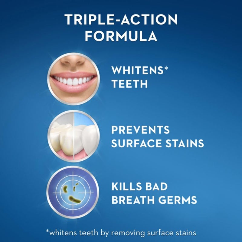 Crest 3D White Glamorous White Alcohol Free Multi-Care Whitening Mouthwash, Hydrogen Peroxide Mouthwash, Arctic Mint, 16 fl oz (473 mL) - Pack of 4, Crest Mouthwash - Image 1