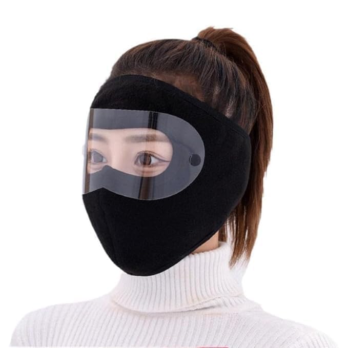 POPHATCH Full Face Protection Headgear DustProof Facial Protection AntiFog Winter Warm Full Face Protection Masks Polar Fleece Riding Windproof Hd Goggles Face Protection Mouth Shield 1 pcs - Image 1