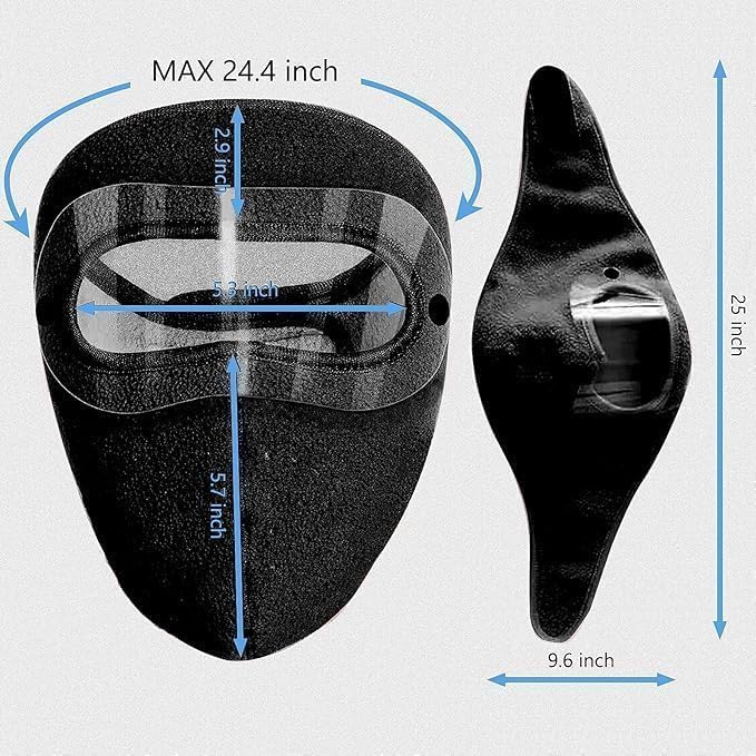 POPHATCH Full Face Protection Headgear DustProof Facial Protection AntiFog Winter Warm Full Face Protection Masks Polar Fleece Riding Windproof Hd Goggles Face Protection Mouth Shield 1 pcs - Image 2