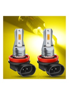 KASTWAVE Automotive LED Fog Lights, Enhance Visibility with 2-Pack Amber H11 LED Fog Light Bulbs - Super Bright 3800LM, AC/DC 12-24V, Non-Polarity, Ideal for Cars and Trucks (H8/H11 Yellow Light)  - Image 2