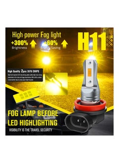 KASTWAVE Automotive LED Fog Lights, Enhance Visibility with 2-Pack Amber H11 LED Fog Light Bulbs - Super Bright 3800LM, AC/DC 12-24V, Non-Polarity, Ideal for Cars and Trucks (H8/H11 Yellow Light)  - Image 3
