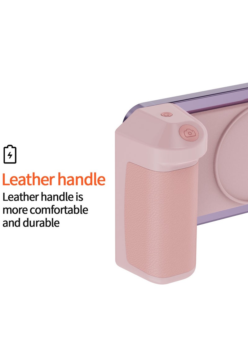 New Wireless Car Charger with Multiple Functions and 5000mAh Battery Capacity, Car Phone Holder with Bluetooth Control and Photography Feature in Pink - Image 2