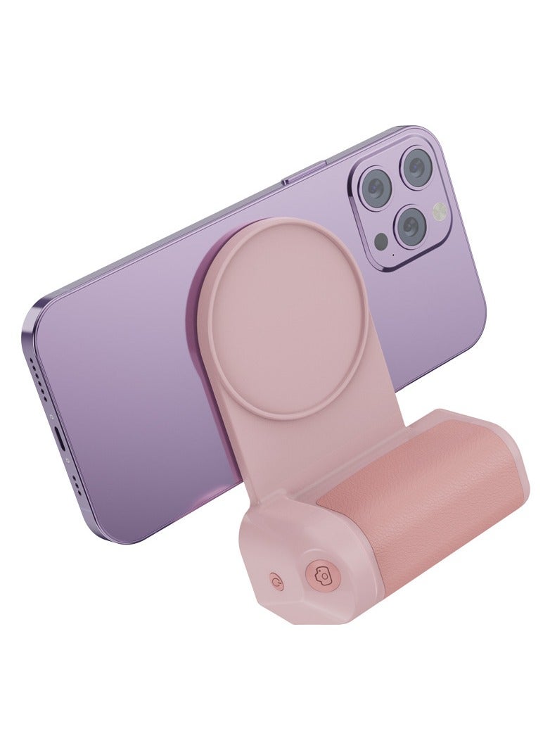 New Wireless Car Charger with Multiple Functions and 5000mAh Battery Capacity, Car Phone Holder with Bluetooth Control and Photography Feature in Pink - Image 1