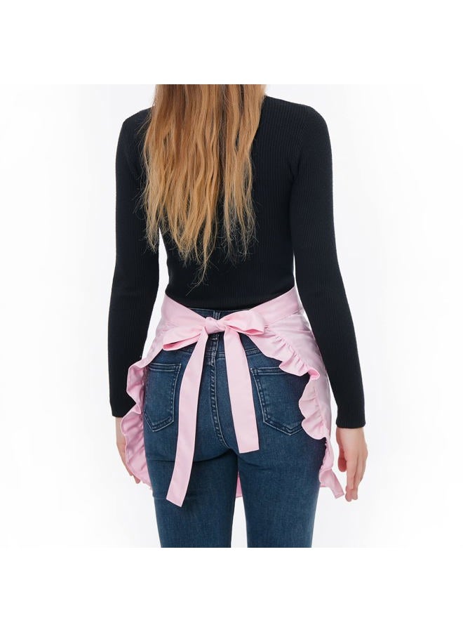 Love Potato Waist Apron with Pockets, Fashion Kitchen Cooking Restaurant Bistro Half Aprons for Girl Woman, Pink, 25.5W x 16.9L - Image 4