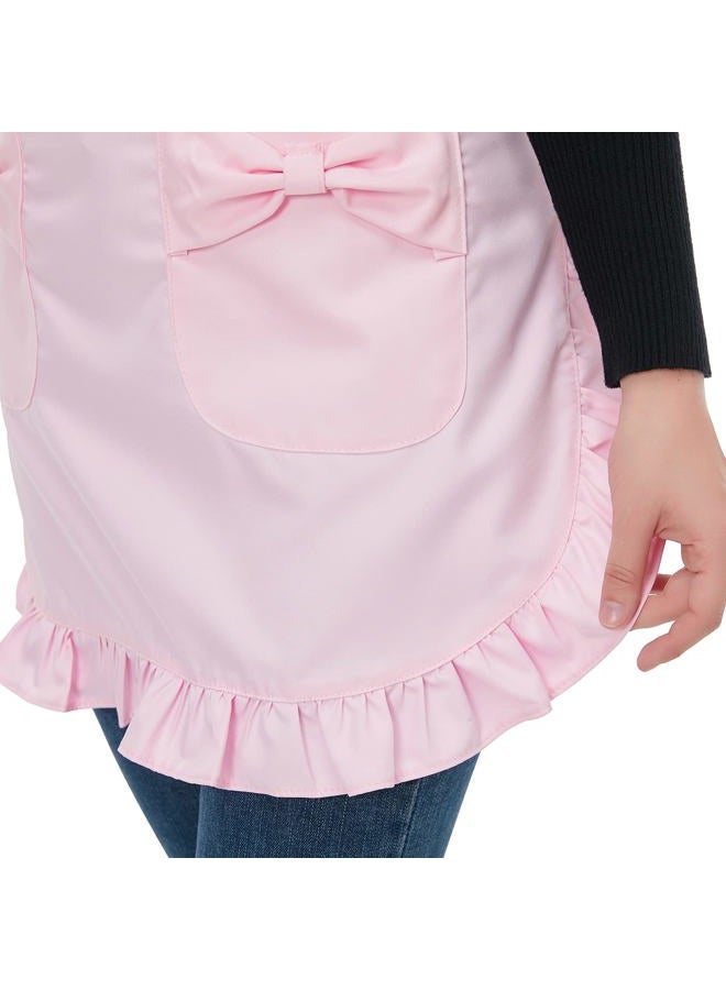 Love Potato Waist Apron with Pockets, Fashion Kitchen Cooking Restaurant Bistro Half Aprons for Girl Woman, Pink, 25.5W x 16.9L - Image 5
