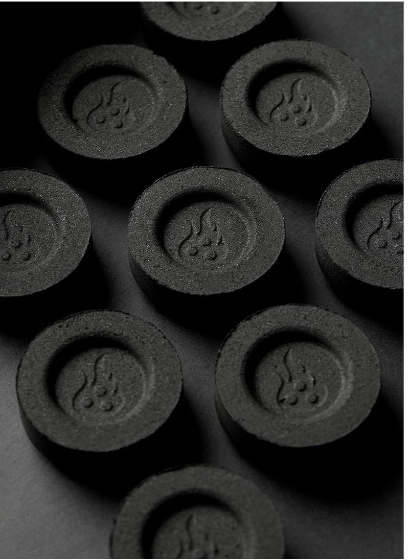 Coal for incense from Wadi Halfa (standard size) is quick to ignite, easy to use, and maintains the smell of the original incense. Tin sealed for simple resealing after each use.