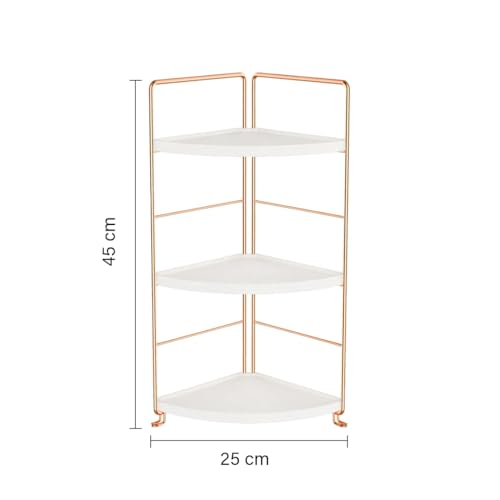 oddpod™ 3-Tier Corner Storage Rack Bathroom Countertop Organizer/Stackable Standing Makeup Storage Holder, Vanity Tray, Cosmetic & Spice Rack Shelf Cabinet for Kitchen and Bathroom (Rose Gold) - Image 2