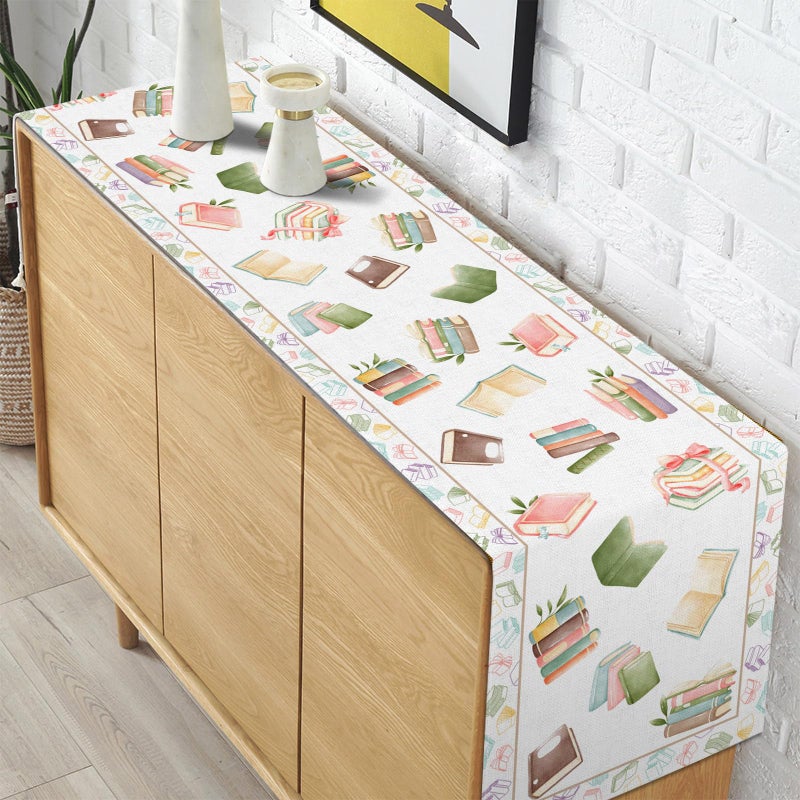 Pudodo Book Table Runner Read Across America Day One for The Books Themed Birthday Party Decoration First Chapter Kitchen Dining Room Home Decor (13" x 72") - Image 4