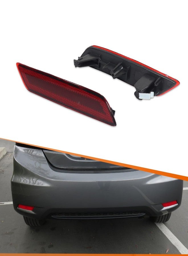 ADIIL 2X Smoked Lens Rear Bumper Bar Reflector Lights Compatible with 2013-2015 Honda Civic Sedan - Image 1