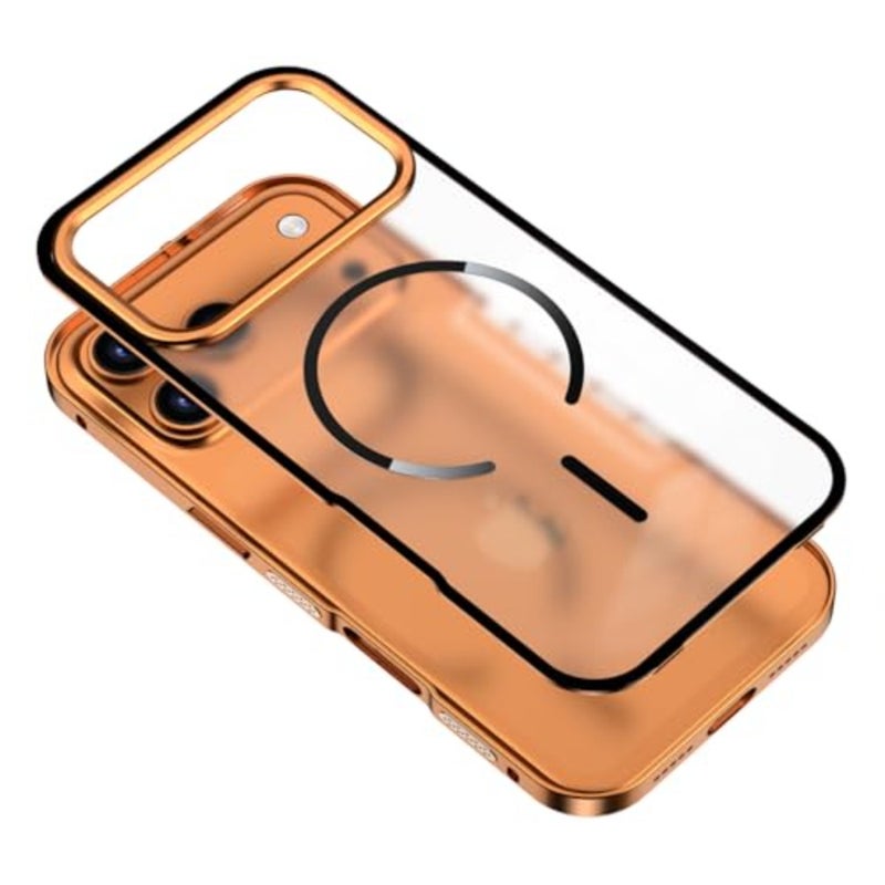 Designed for Cases Magnetic Metal Frame Case Frosted Semi-Transparent Back Cover with Wireless Charging Anti-Fall and Cooling Design Lens Protection - Image 5