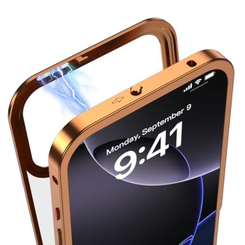 Designed for Cases Magnetic Metal Frame Case Frosted Semi-Transparent Back Cover with Wireless Charging Anti-Fall and Cooling Design Lens Protection - Image 4