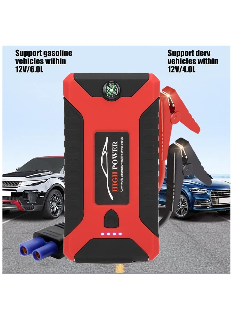High Power Car Starter, 20000mAh 12V Car Battery Amplifier Kit with Smart Display Jumper Cables for Up to 6-Liter Petrol and 4-Liter Diesel Engines, Portable Power Bank Charger with LED Flashlight - Image 2