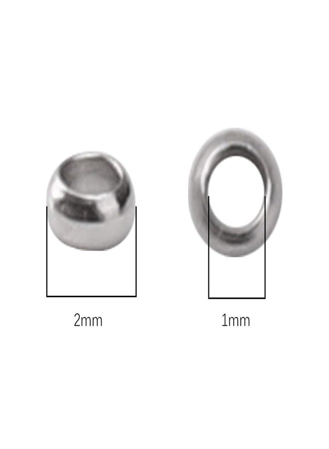 DADIFEN 304 Stainless Steel Round Crimp Beads 2.0mm 500pcs for Jewelry DIY Making and Repairing - Image 2