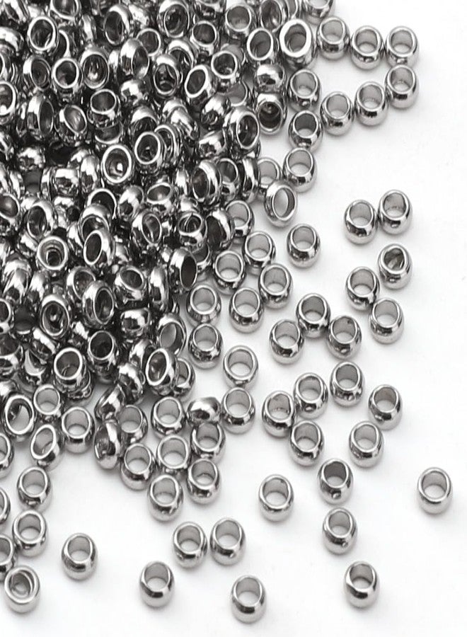 DADIFEN 304 Stainless Steel Round Crimp Beads 2.0mm 500pcs for Jewelry DIY Making and Repairing - Image 1