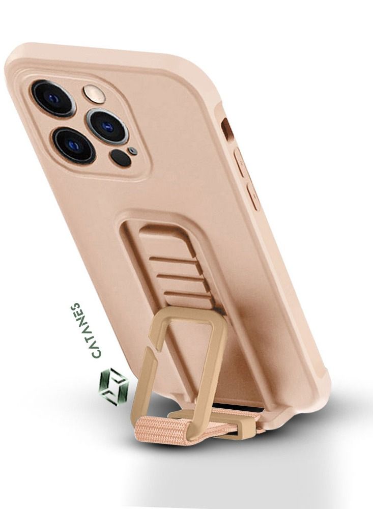 CATANES 2 Pack For iPhone 13 Pro Case Cover And Screen Protector With Strap And Adjustable Grip Case Pink - Image 2