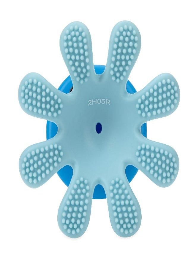 Nuby - Nuby Silly Silicone Octopus Teethe with Soothing Massaging Bristles For Sore Gums, Yellow/Blue - Image 1