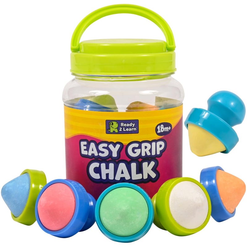 READY 2 LEARN Easy Grip Chalk | Non Toxic | Six Colors | 18m+ | Toddler Sidewalk Chalk | Easy to Hold | Refills Available - Image 1