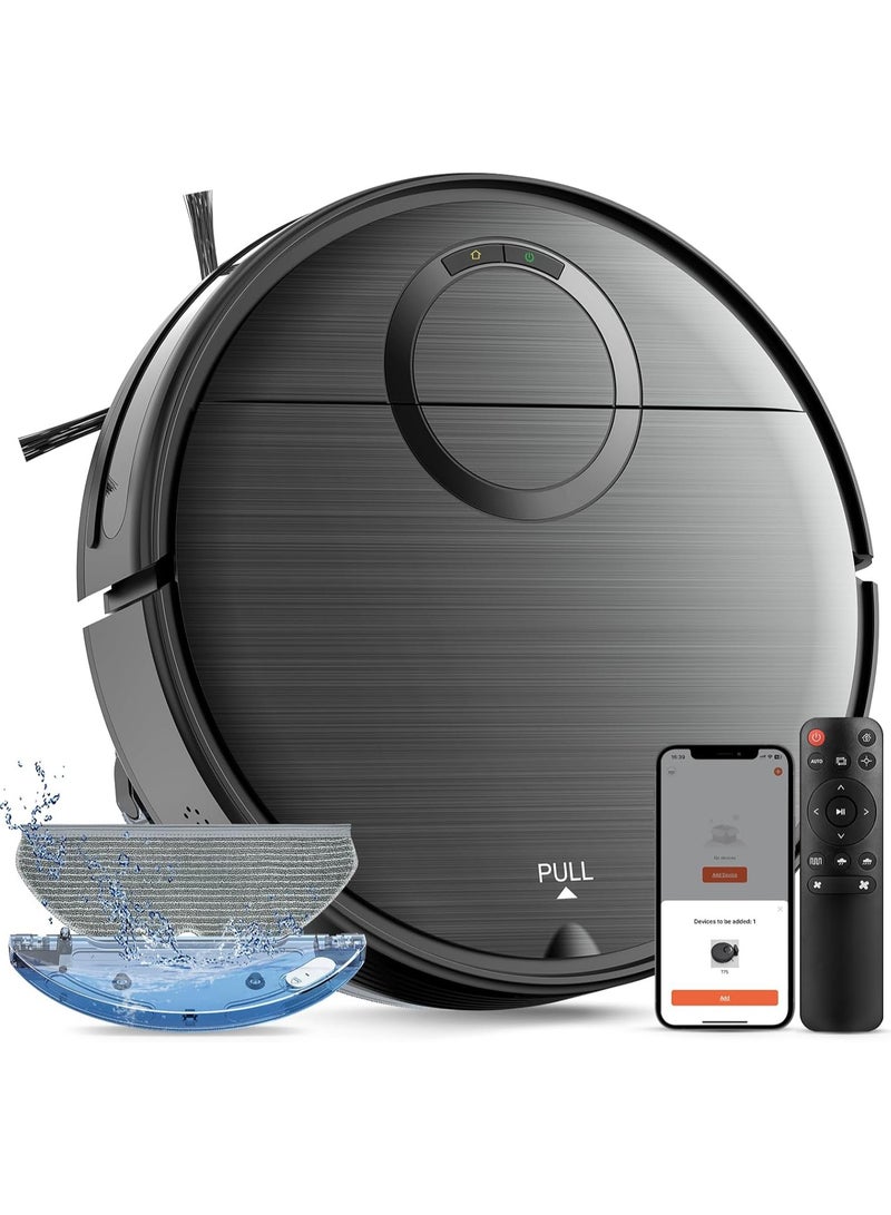 Robot Vacuum and Mop Combo, 2 in 1 Mopping Robotic Vacuum Cleaner with Schedule, Wi-Fi.App.Remote, Max Suction 2000Pa, Self Charging, Slim, Ideal for Hard Floor, Pet Hair, Low Pile Carpet  - Image 1