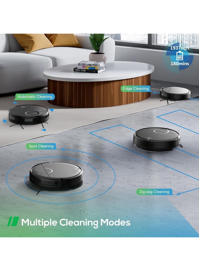 Robot Vacuum and Mop Combo, 2 in 1 Mopping Robotic Vacuum Cleaner with Schedule, Wi-Fi.App.Remote, Max Suction 2000Pa, Self Charging, Slim, Ideal for Hard Floor, Pet Hair, Low Pile Carpet  - Image 3