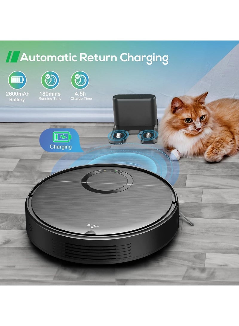Robot Vacuum and Mop Combo, 2 in 1 Mopping Robotic Vacuum Cleaner with Schedule, Wi-Fi.App.Remote, Max Suction 2000Pa, Self Charging, Slim, Ideal for Hard Floor, Pet Hair, Low Pile Carpet  - Image 5