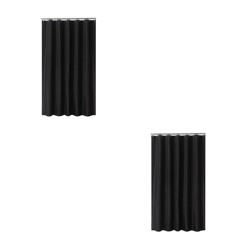 🚽 ستارة حمام سوداء مقاومة للماء من البوليستر 180x200 سم مع خطاف - Image 1