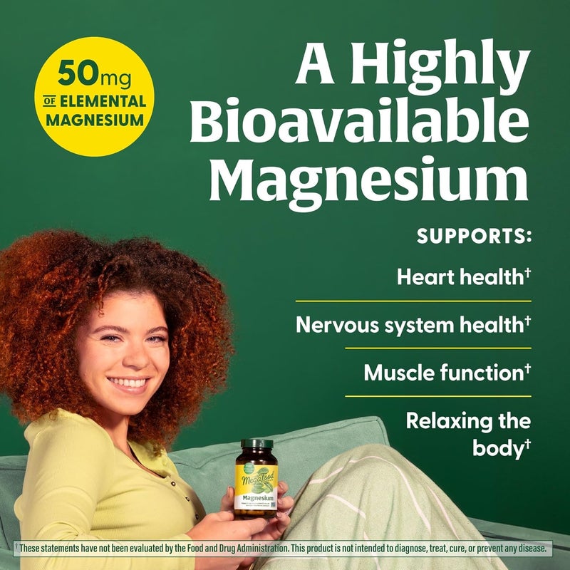 MegaFood Magnesium Supplement - Supports Nerve and Muscle Function with Spinach - Vegan and Gluten-Free - 90 Tablets - Image 3