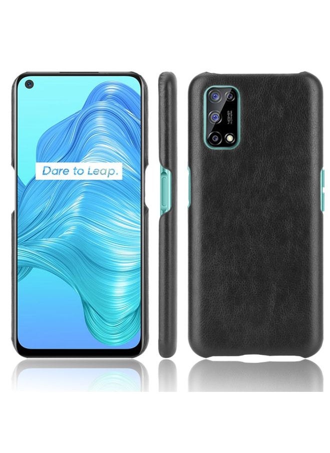 HuHa Case Cover For Realme V5 5G Shockproof Litchi Texture PC + PU Case Black 