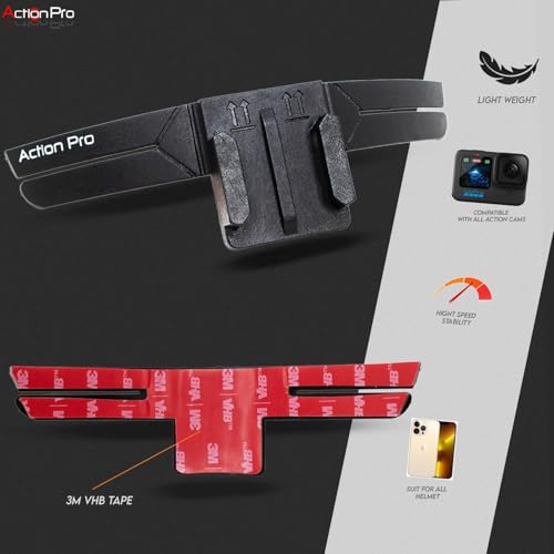 Action Pro Helmet Chin Mount Strap, Compatible with Smartphones & GoPro Hero 13/12/11/10/9/8/7/6/5, DJI Osmo, Insta360, SJCAM & Other Action Cameras (Pack of 2) - Image 5