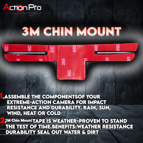 Action Pro Helmet Chin Mount Strap, Compatible with Smartphones & GoPro Hero 13/12/11/10/9/8/7/6/5, DJI Osmo, Insta360, SJCAM & Other Action Cameras (Pack of 2) - Image 2