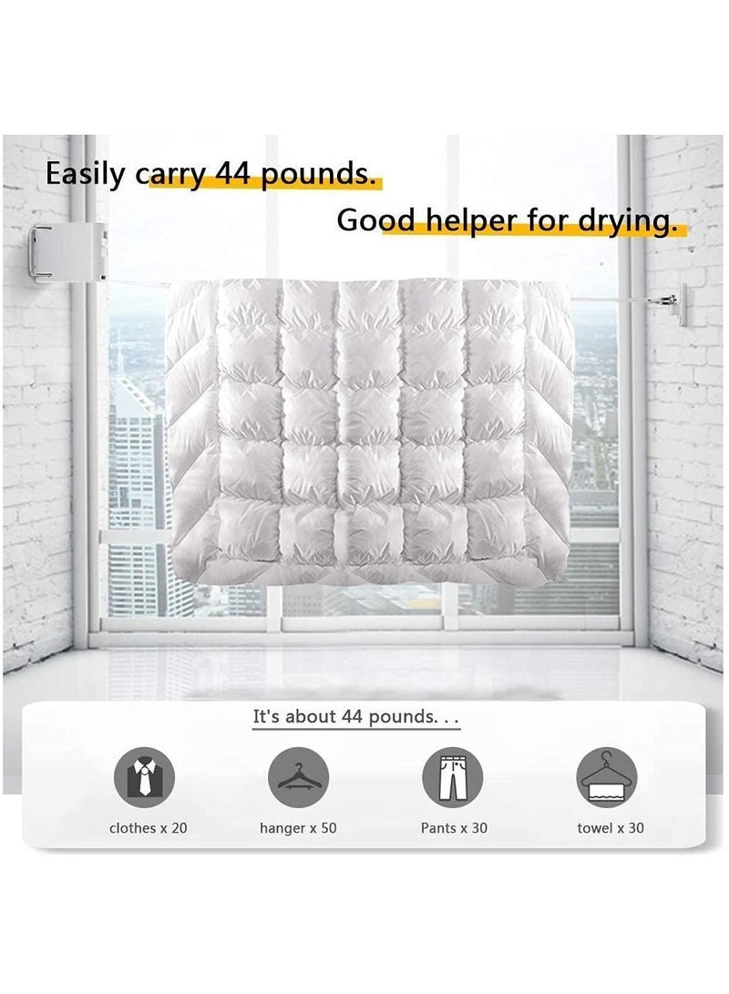 واي آند دي Retractable Clothesline Clothes Line Retracting Outdoor or Indoor, Heavy Duty Adjustable Drying Rope Wire Dryer Widened Belt, Self Adhesive Wall Mount Case with 29 Windproof Hanging Holes Black  - Image 4