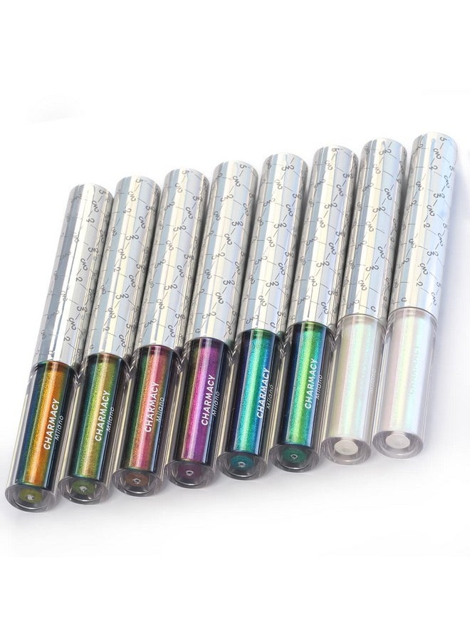 CHARMACY - Multichrome Eyeliner Liquid Liner Glitter Liquid Eyeliner Waterproof Metallic Intense Color Shifting Colorful Eyeliner Long Wearing Ultra Fine Tip Smudge Proof Green Indigo 905 - Image 1