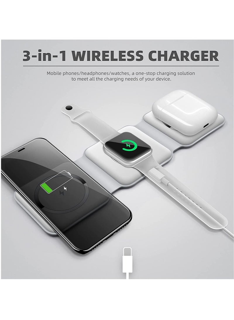 Wireless Charging, 3 in 1 Wireless Charger,Wireless Magnetic Fast Charging Foldable Dock station Charger for iPhone 14/13/12/11/8/Pro/Max,for iWatch,forAirPods 3/2/Pro and for Samsung - Image 4
